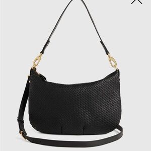 NWT - Quince Italian Leather Convertible Crescent Handwoven Shoulder Bag